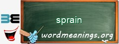 WordMeaning blackboard for sprain